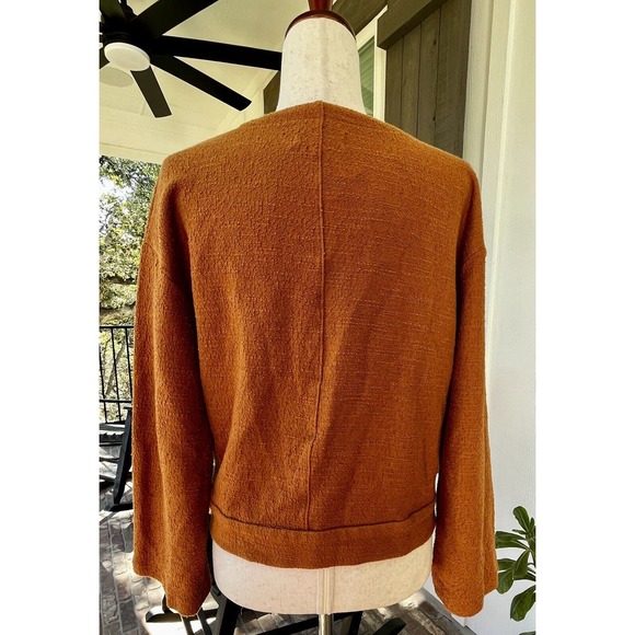 Texture & Thread Madewell Womens Wrap Top Burnt Orange Brown Size Medium - Picture 3 of 6